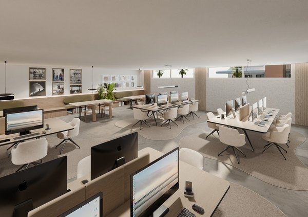 Wizualizacja: strefa coworkingu