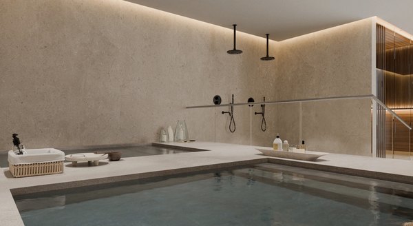 Wizualizacja: strefa spa z basenem