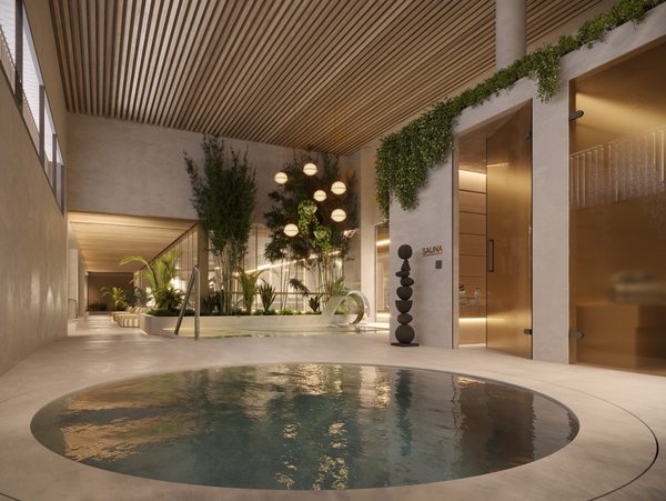 Wizualizacja: strefa spa z basenem